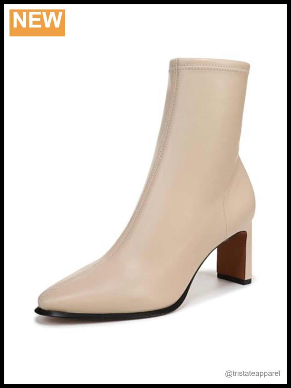 Vince Leather Ankle Bootie Block Heel Zip Tall Boot